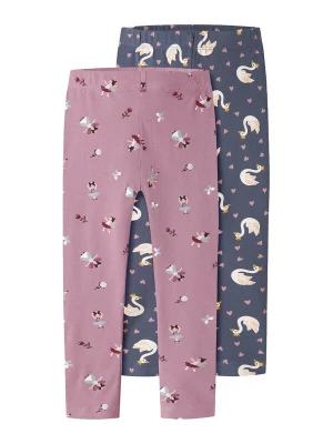 Foto van product NAME IT Leggings 'NMFVIVIAN' navy / mauve / robijnrood / wit