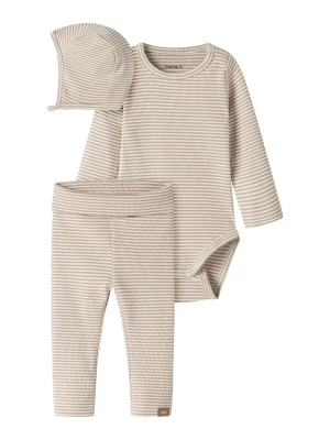 Foto van product NAME IT Set 'NBNBERRO R LS BODY SET WITH HAT' beige / wit