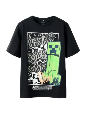Foto van product NAME IT Shirt 'NKMMase Minecraft' lichtgrijs / grasgroen / zwart / wit