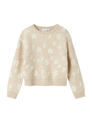 Foto van product NAME IT Trui 'NMFOLINE' beige gemêleerd / wit
