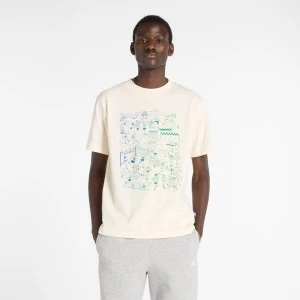 Foto van product new balance Shirt 'Athletics Run Mural' beige / blauw / groen