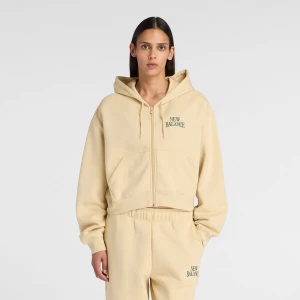 Foto van product new balance Sweatvest 'Trackside Fleece Full Zip' beige / lichtbruin