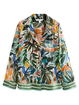 Foto van product Next Blouse lichtblauw / donkergroen / oranje / offwhite