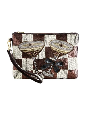 Foto van product Next Clutch 'Espresso Martini' ecru / chocoladebruin / goudgeel / zwart