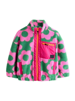Foto van product Next Fleece jas groen / magenta / lichtroze