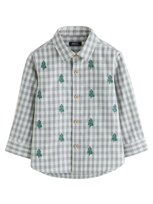 Foto van product Next Overhemd donkergrijs / groen / wit