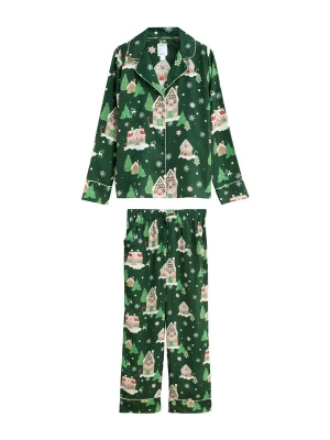 Foto van product Next Pyjama beige / jade groen / donkergroen / wit
