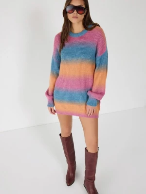 Foto van product No Matter What Gebreide jurk blauw / oranje / pink