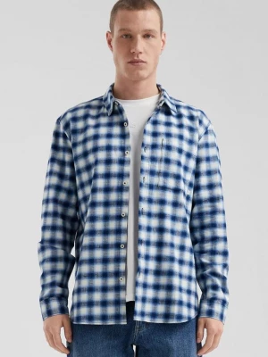 Foto van product Normale pasvorm: Geruit flanellen overhemd QS blauw