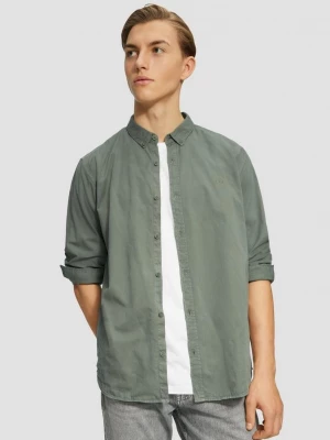 Foto van product Normale pasvorm: Getailleerde twill shirt met een geborduurd logo QS groen