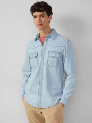 Foto van product Normale pasvorm: Western-stijl denim overhemd s.Oliver blauw