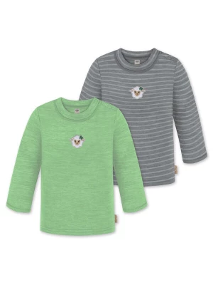 Foto van product normani Shirt 'Taupo' donkergrijs / grijs gemêleerd / lichtgroen / wit