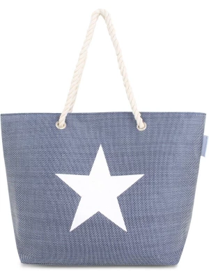 Foto van product normani Strandtas blauw / wit