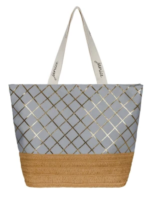 Foto van product normani Strandtas 'Kuredu' beige / goud / grijs