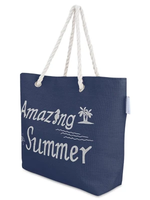Foto van product normani Strandtas marine / wit