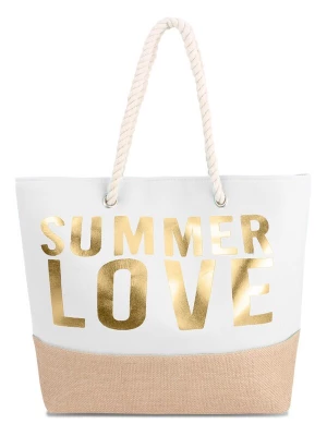 Foto van product normani Strandtas sand / goud / wit