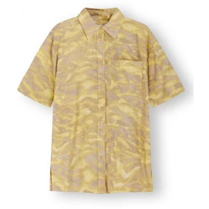 Foto van product NORR Blouse 'Alyssa' donkerbeige / pasteelgeel / lichtgeel / pastellila