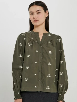 Foto van product NORR Blouse 'Miluna' olijfgroen / wit