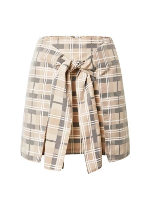Foto van product NU-IN Rok 'Tie Front' beige / bruin / lichtbruin