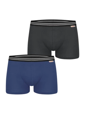 Foto van product Nur Die Boxershorts ' Cotton Stretch ' donkerblauw / antraciet / donkergrijs