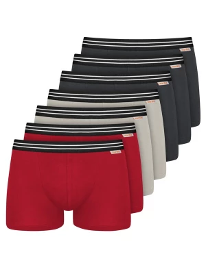 Foto van product Nur Die Boxershorts ' Cotton Stretch ' grijs / lichtgrijs / rood