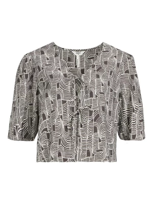 Foto van product OBJECT Blouse 'Daya' antraciet / natuurwit