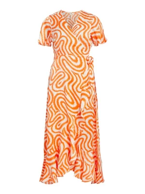 Foto van product OBJECT Zomerjurk 'Green Papaya' oranje / wit