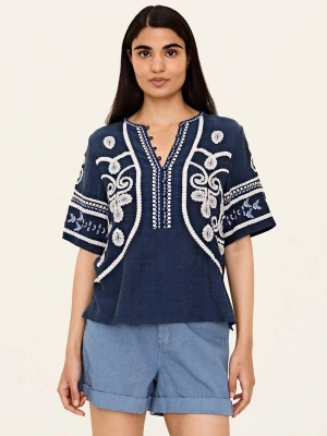 Foto van product Odd Molly Blouse 'Harvest' donkerblauw / wit
