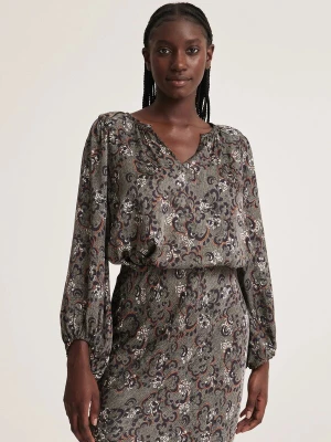 Foto van product Odd Molly Blouse 'Katarina' bruin / grasgroen / zwart / wit