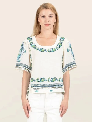 Foto van product Odd Molly Shirt 'The Plate' lichtbeige / blauw / donkerblauw / groen