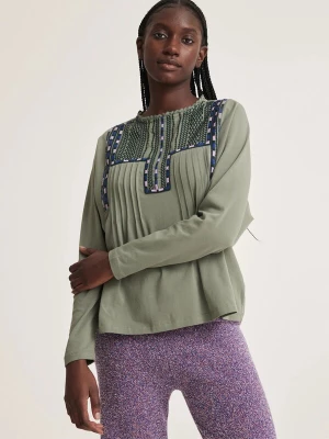 Foto van product Odd Molly Top 'Domna' donkerblauw / groen / donkergroen / rosa