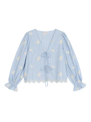 Foto van product OH APRIL Blouse 'Ninon' lichtblauw / offwhite