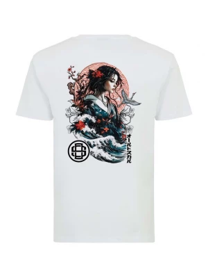 Foto van product Oldskull Shirt 'Asian Blossom Queen' cyaan blauw / rood / zwart / wit