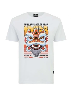 Foto van product Oldskull Shirt 'Asian Lucky Dragon' geel / oranje / zwart / wit