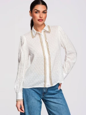 Foto van product Ombre Blouse 'Dobby' beige / wit