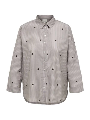 Foto van product ONLY Carmakoma Blouse 'CARNew Lina Grase' donkerbruin / bruin gemêleerd / wit
