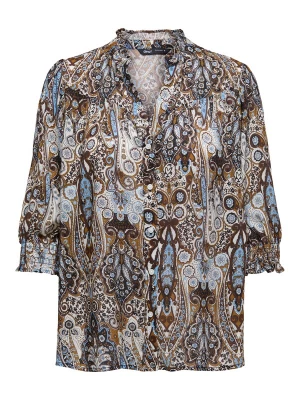 Foto van product ONLY Carmakoma Blouse 'CARRAYA' ecru / lichtblauw / bruin / donkerbruin