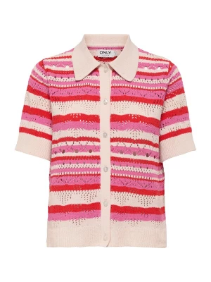 Foto van product ONLY Gebreid vest 'LULA' crème / donkerroze / rood
