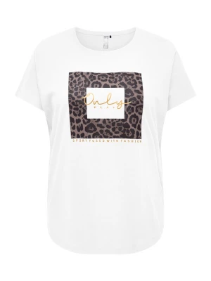 Foto van product Only Play Curvy Functioneel shirt 'ONPAUB-RIE ON' chocoladebruin / goud / zwart / wit