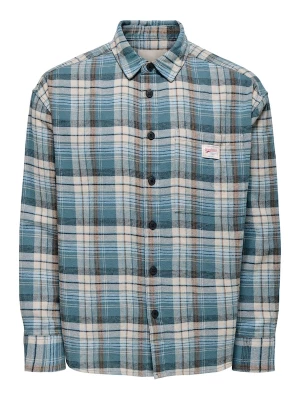 Foto van product Only & Sons Overhemd 'ONSJack' ecru / cyaan blauw / bruin / zwart