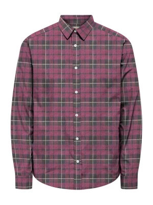 Foto van product Only & Sons Overhemd 'ONSKIM' wijnrood / zwart / wit