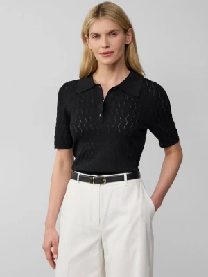 Foto van product Opengewerkt gebreid poloshirt met korte mouwen s.Oliver zwart