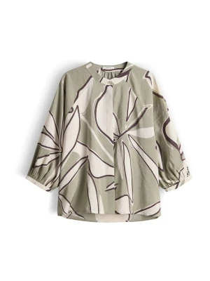 Foto van product OPUS Blouse 'Faloom' crème / donkerbruin / olijfgroen