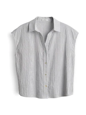 Foto van product OPUS Blouse 'Fannu' lichtgrijs / wit