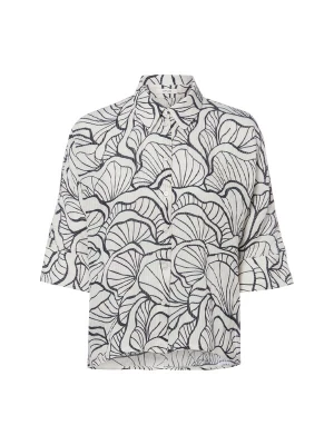 Foto van product OPUS Blouse 'Fashell' ecru / zwart