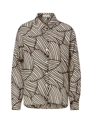 Foto van product OPUS Blouse 'Felora Botanical' beige / chocoladebruin