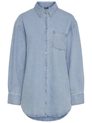 Foto van product Overhemdblouse Pieces lichtblauw denim