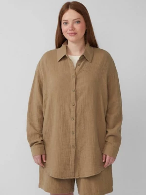Foto van product Overhemdblouse van mousseline in een oversized model QS olijfgroen