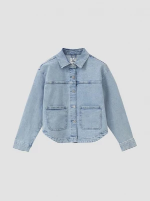 Foto van product Oversized denim jack met used effect s.Oliver blauw