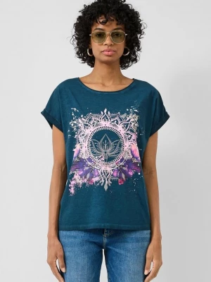 Foto van product Oversized shirt met print op de voorkant QS blauw